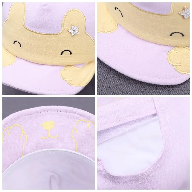 

Baseball Caps Summer Baby Girls Boys Hat Baby Caps 5 Colors Summer Cartoon Toddler Bear Pattern Visors