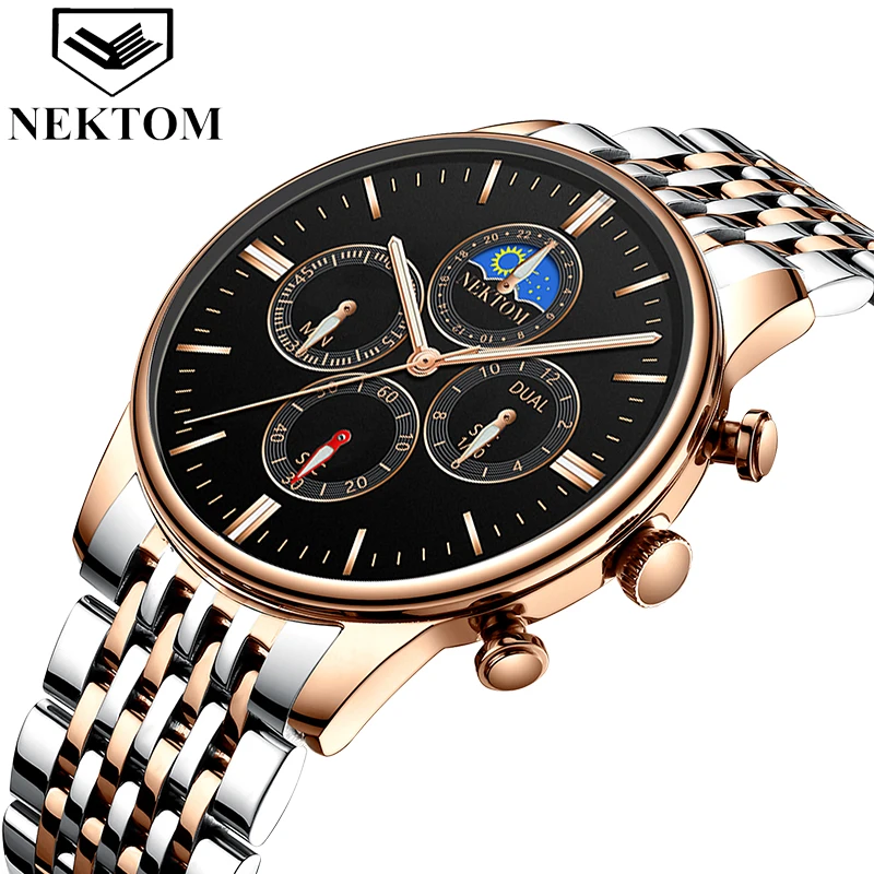 NEKTOM 2019 Relogio Masculino водонепроницаемые мужские часы Роскошные Известный Топ бренд