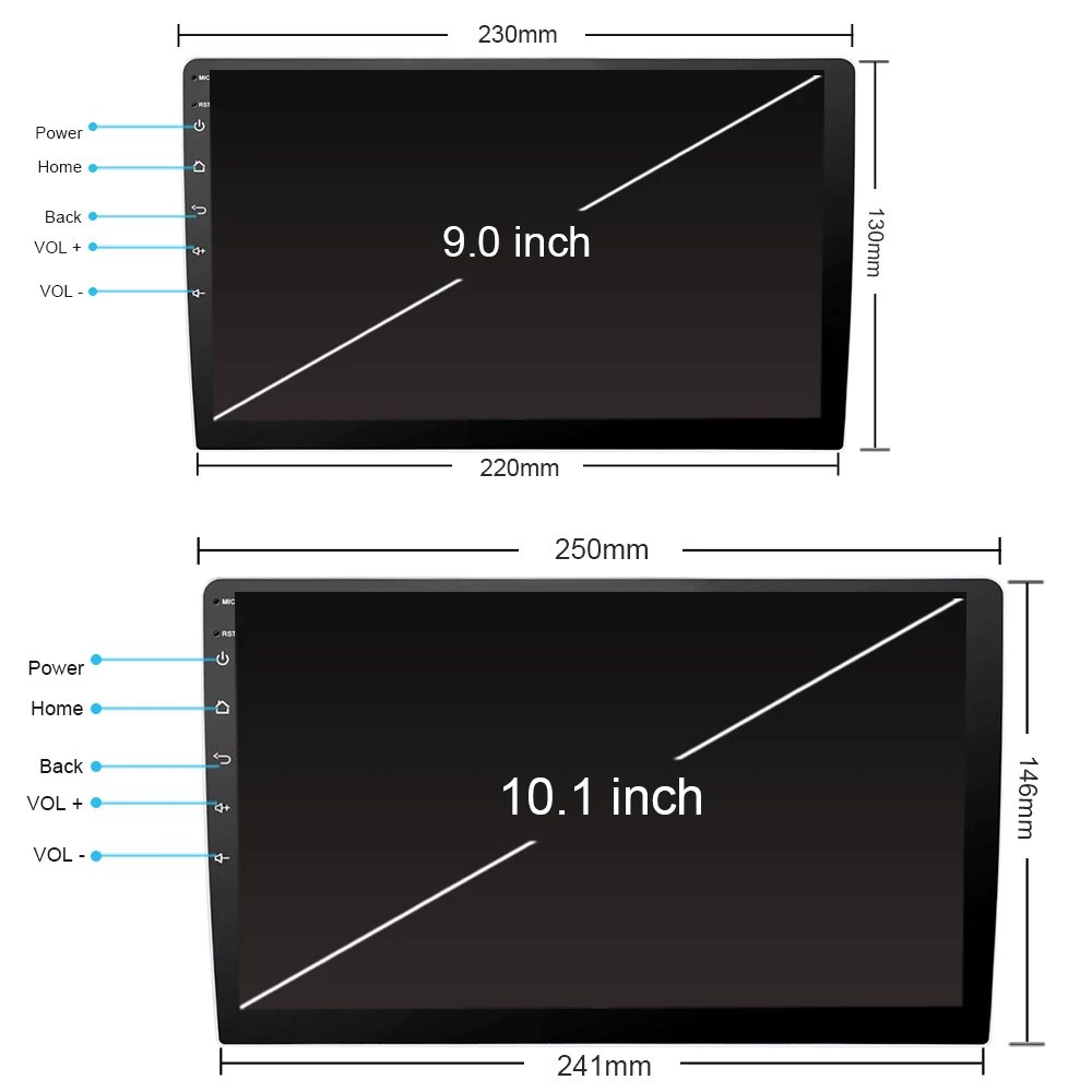 9/10 дюймовый Android 9 0 универсальный автомобильный Радио 2 din android dvd плеер gps NAVI wifi