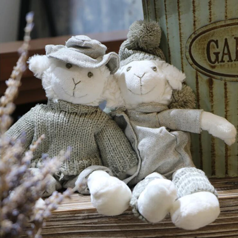 

30 см Плюшевые овечки ягненка мягкие игрушки пингвин Снеговик пары вязаные игрушки ручной работы вязаные куклы для маленьких девочек подаро...