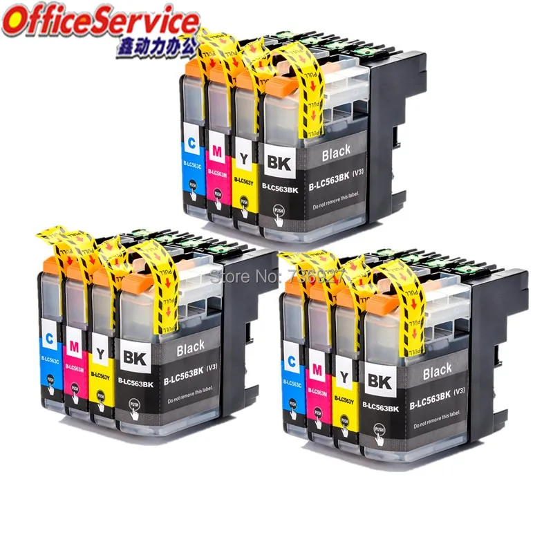 LC563 совместимый чернильный картридж для принтера Brother MFC J2310 J2510 J3520 J3720