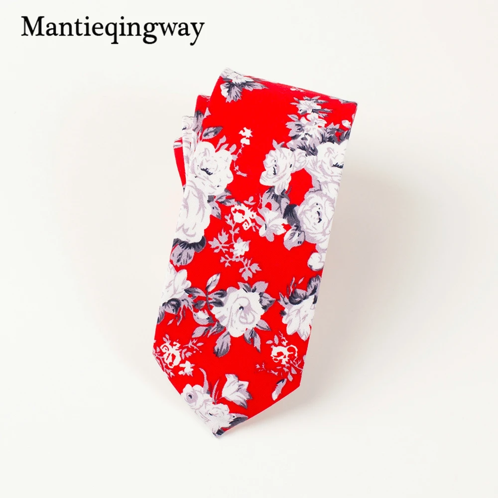 Mantieqingway 6 см мужской хлопчатобумажный галстук, деловые костюмы, шейные галстуки, Свадебный с принтом, Цветочный галстук, брендовый обтягивающий галстук, подарок