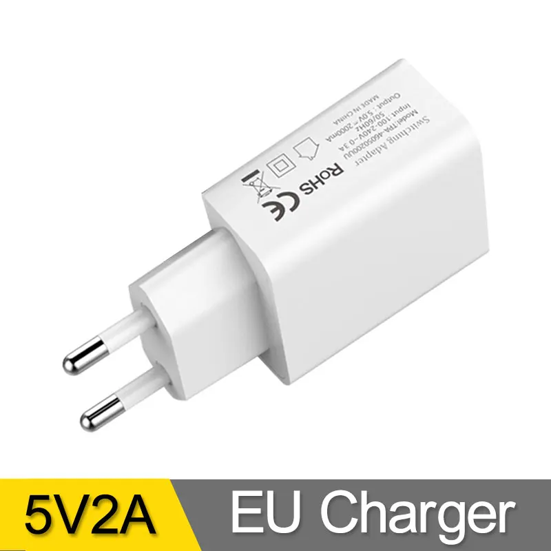 Белый 5V2A USB настенное зарядное устройство ЕС адаптер вилка путешествия в Европе Франция Испания мобильный телефон для iphone X/8/7/7 S/6/6 S/5S/5c/SE Samsug s8 s9 - Цвет: Белый