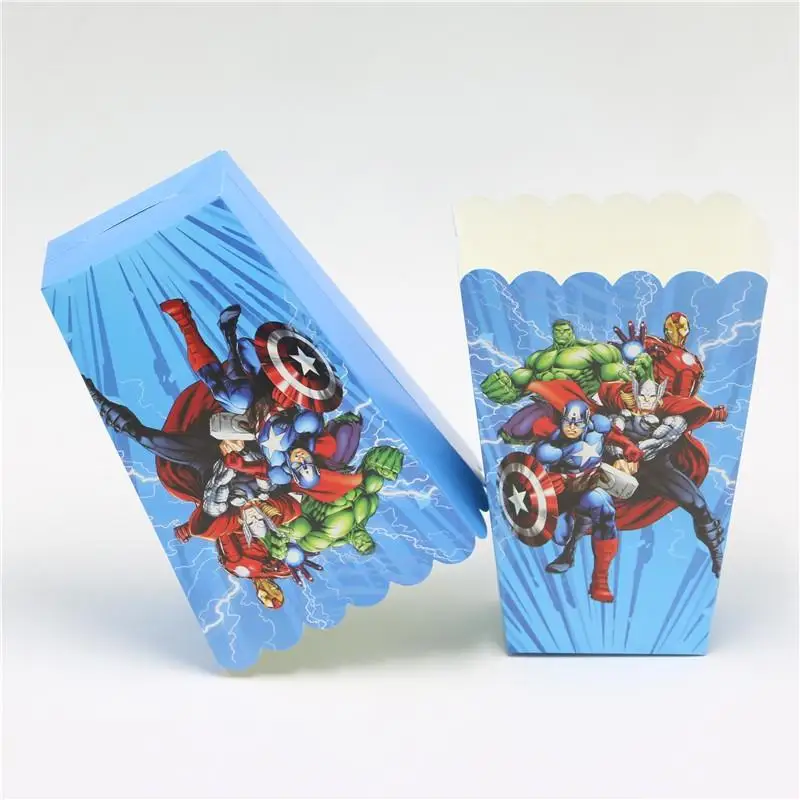 Kids Favor Avengers Theme Decorations Birthday Baby Shower Tableware Paper Cup Plate Mask Napkin Cap Candy Box Gift Bag Supply