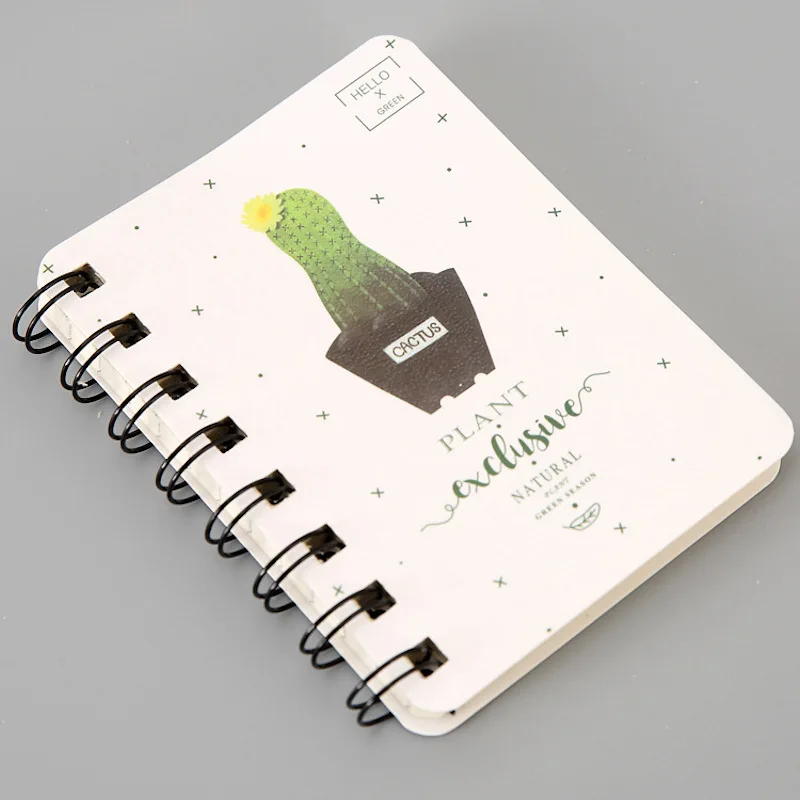 cactus 1 Кольцо каваи блокнот мультфильм Кот кактус шаблон Блокнот A7 блокнот для записей школьные принадлежности креативные буклеты офисные канцелярские принадлежности подарок - Цвет: cactus 1
