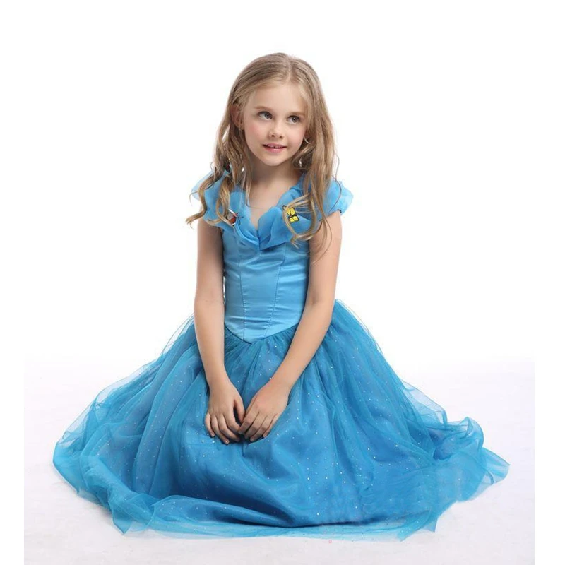 GrayGirl Dress Girl Kids Butterflies Sleeveless Party Cosplay Costume Children Birthday Pageant Fancy Wedding | Детская одежда и