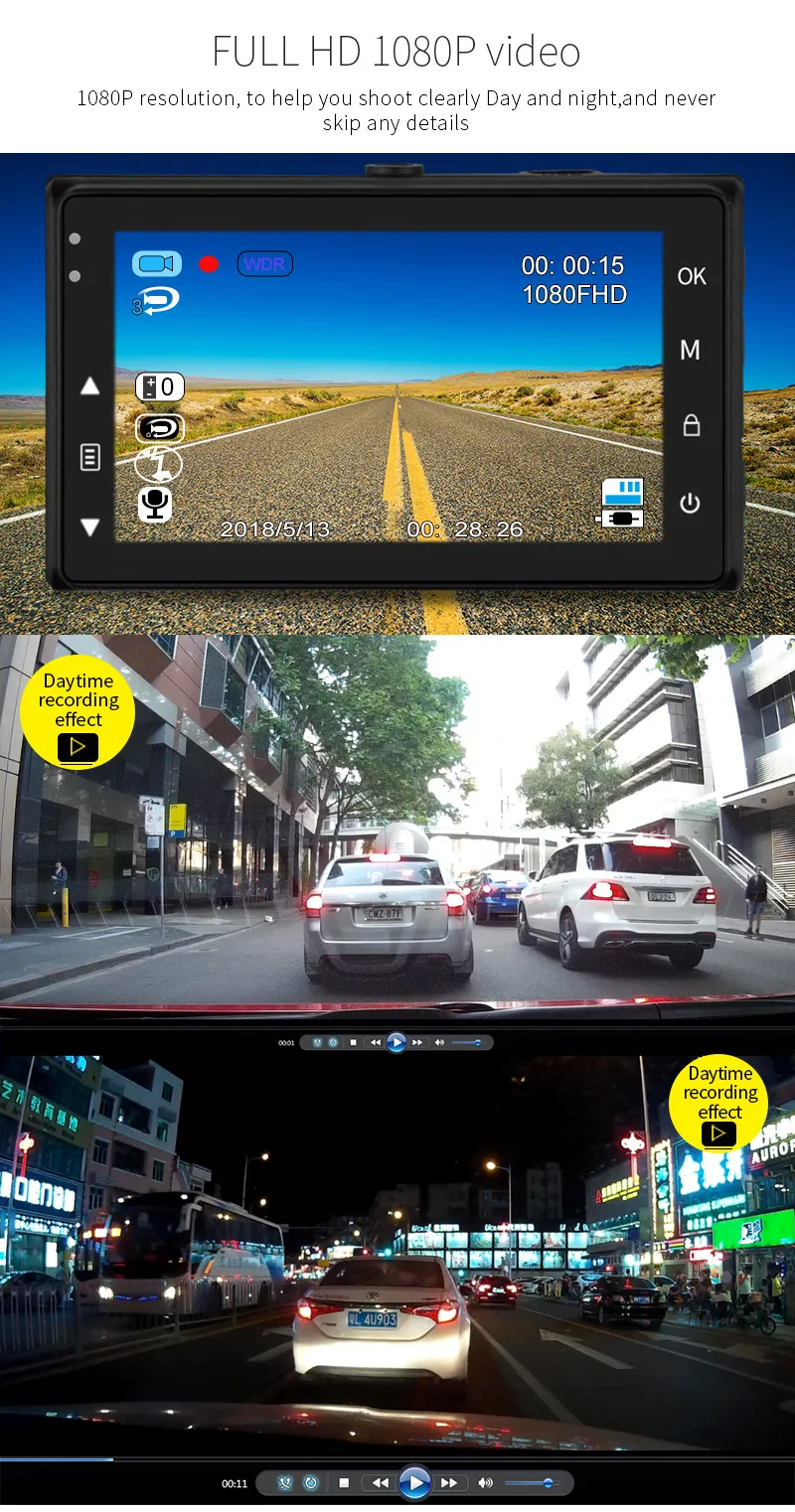 Автомобильный видеорегистратор sony IMX323 сенсор авто камера novatek 96658 Full HD 1080p Dash Cam 3,0 дюймов экран WDR с функцией ночного видения Автомобильный видеорегистратор