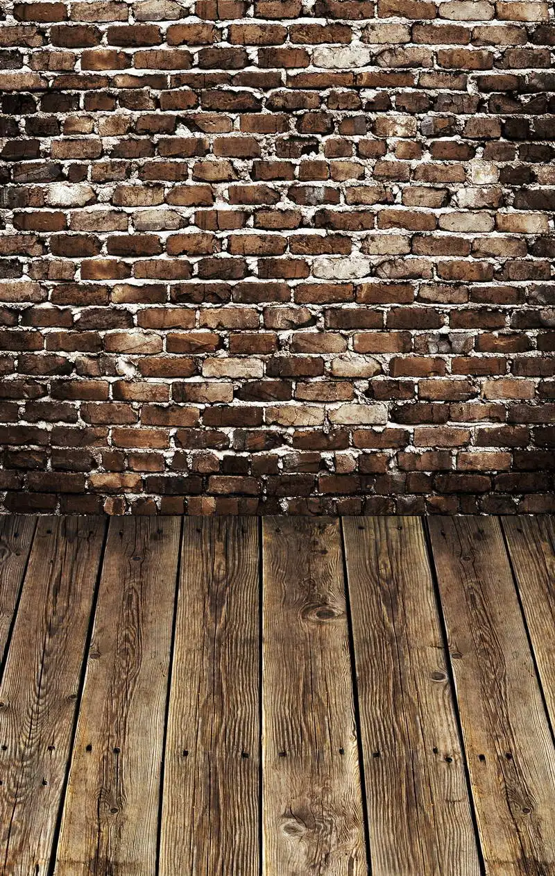 

Seamless thin Vinyl Photography background Computed Printed Brick walls and Wooden floors Backdrops for Photo studio F-1385