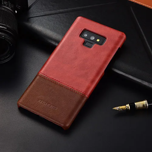 Чехол для samsung Galaxy Note 9 KEZiHOME, роскошный, хит цвета, натуральная кожа, твердая задняя крышка, Капа для samsung note9, чехол для телефона s - Цвет: red