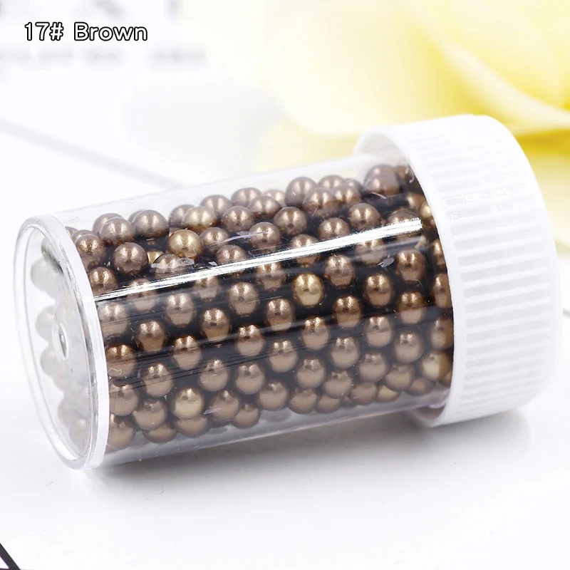 17 Brown 380 шт бусины для слаймов DIY аксессуары наполнитель Кристальные частицы грязи имитация жемчуга без отверстий DIY Ювелирные изделия поставки слаймов 4 мм - Цвет: 17 Brown