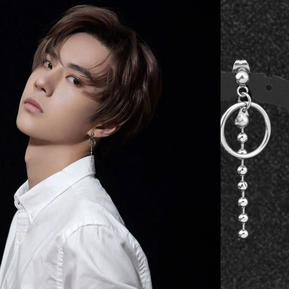 Мужские Серьги KPOP из нержавеющей стали 1 шт. корейские модные длинные готические