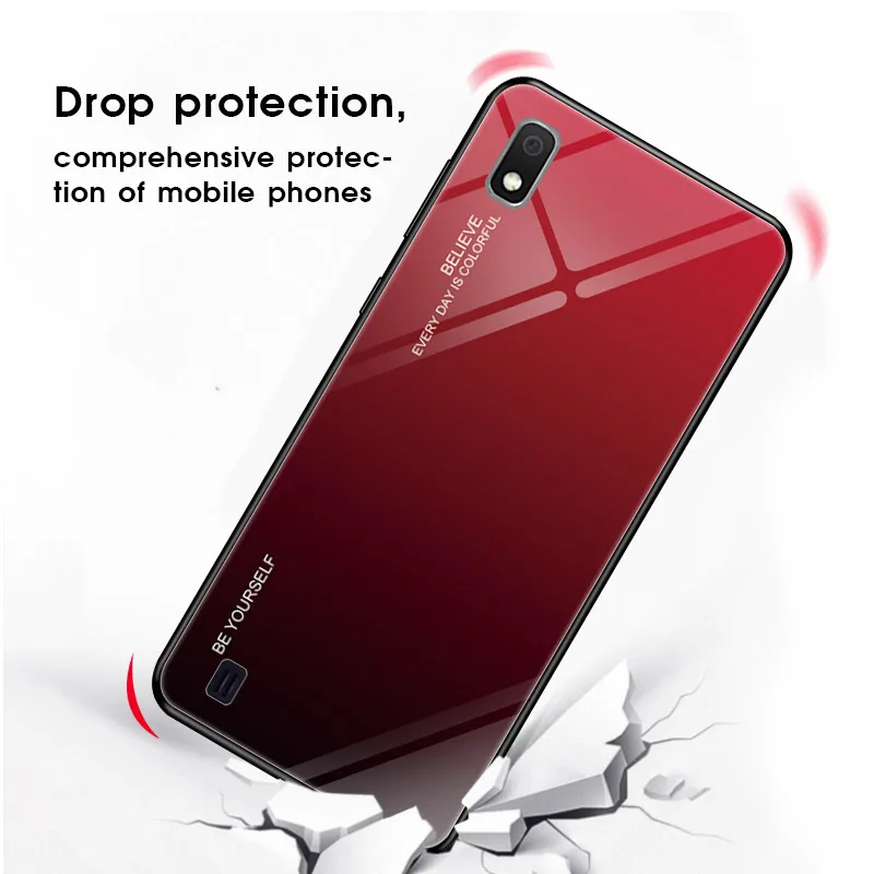 Чехол из закаленного стекла для Samsung Galaxy A10 A20 A30 A50 M10 M20 M30 A20E | Мобильные телефоны и