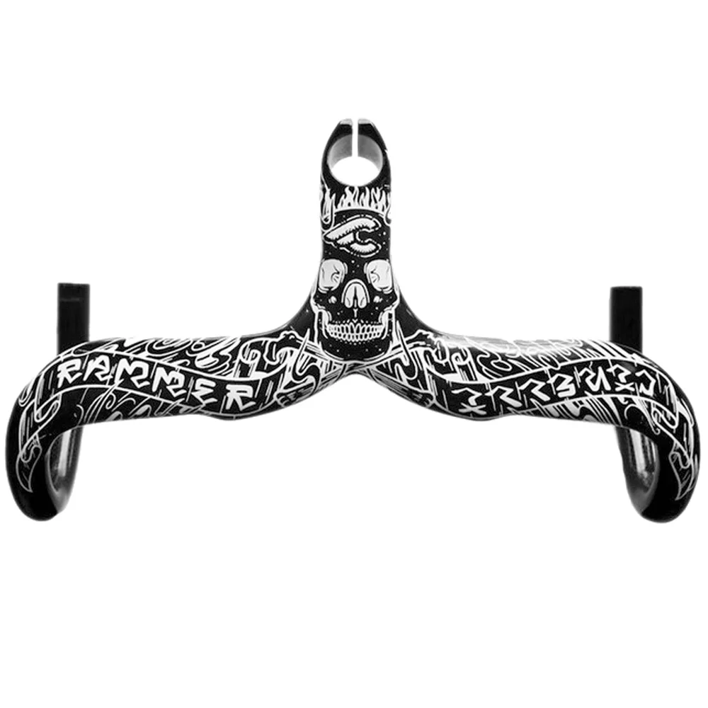 Black and White Cinelli Ram Mike Giant полностью углеродное волокно дорожный Интегрированный руль с Карбоновым стержнем - Цвет: Black and White