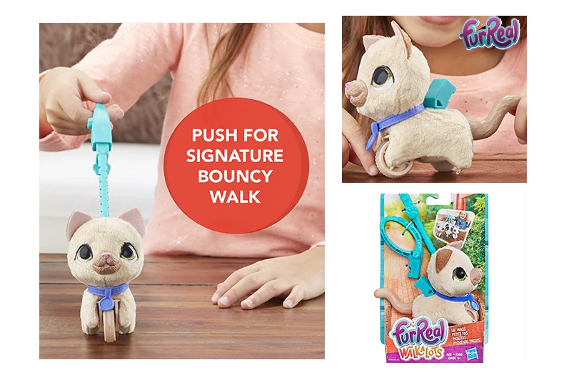 Hasbro FurReal Friends Walkalots большой Wags Единорог кошка, большая собака, котенок, Lil' Wags кролик, ходунки мех Домашние животные игрушки и подарки для детей