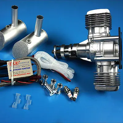 Двойной бензиновый двигатель DLE40CC с электронным зажиганием и глушитель для