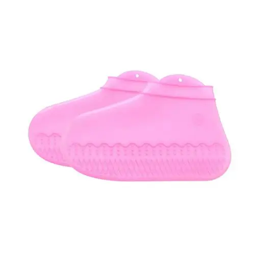pink M Нескользящий многоразовый чехол для обуви на открытом воздухе дождливый день водонепроницаемый уплотненный чехол для ног силиконовый защитный чехол для обуви - Цвет: pink M