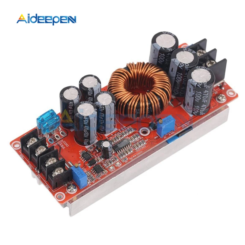 1200W 20A шаг повышающий постоянный ток Питание модуль DC 8 V-60 V DC/DC 12 V-80 V Регулируемый трансформатор 12V 24V 48V