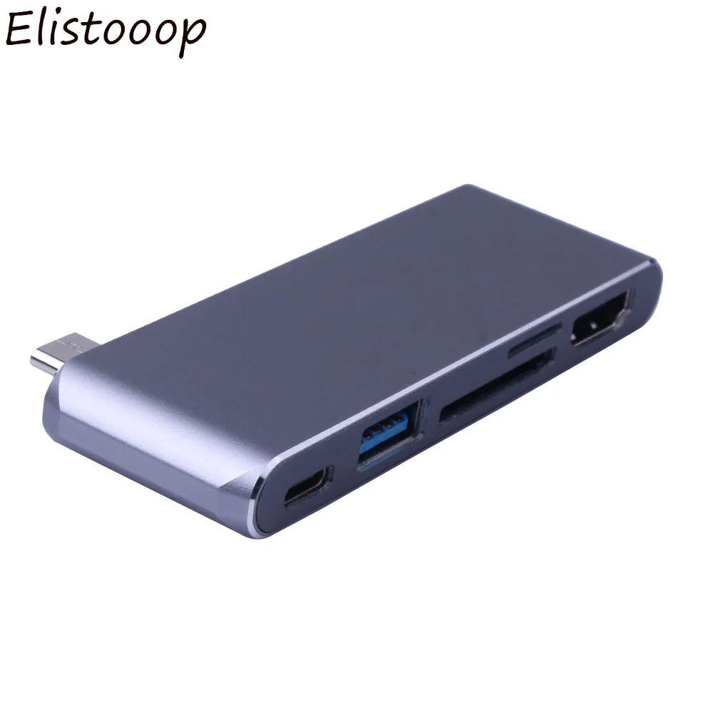 2018 алюминиевый концентратор USB C HDMI 4k Тип 3 0 разделитель адаптер TF Micro SD кардридер
