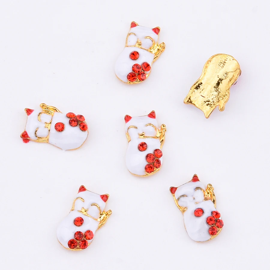 10pcs Gold metal nail decorations geometrical nail stone nagel steentjes pearl rhinestone japanese art jewelry styles TCJ127