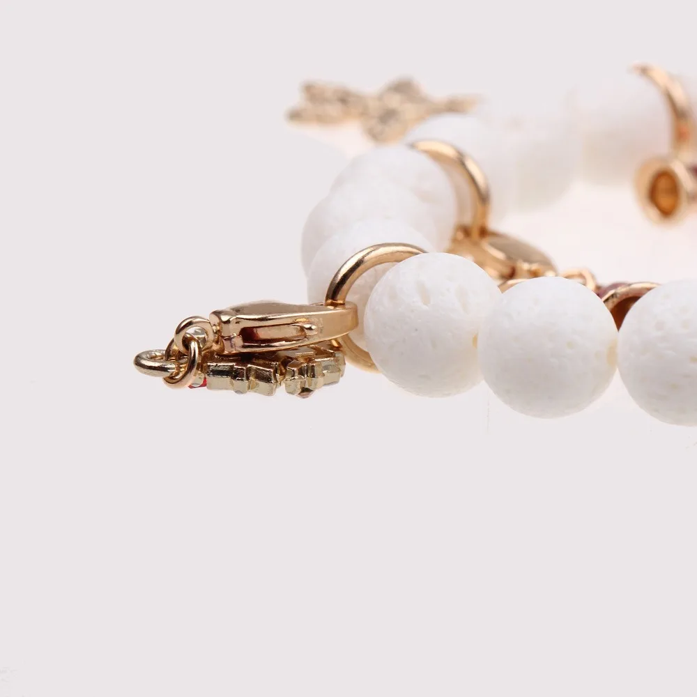 2016 New Bracelets womens Christmas gifts Natural stone Corallite Bead Jewelry Snowflake Handmade Charms Pulseiras Pulseras | Украшения и