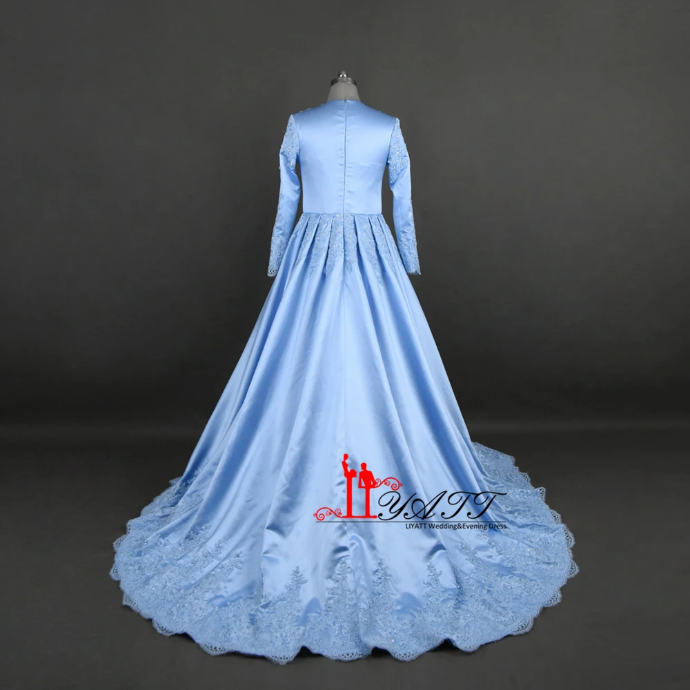 Настоящая фотография 2017 на заказ небесно-голубое кружевное платье с блестками и