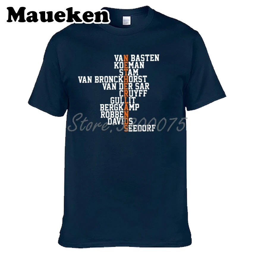 Мужская футболка с надписью Legend netherland VAN BASTEN CRUYFF GULLIT BERGKAMP SEEDORF в стиле ретро W1118001 |