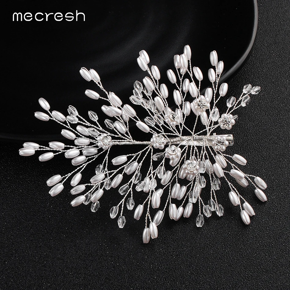 Mecresh имитирующий жемчуг ручной работы свадебные зажимы для волос заколка невесты
