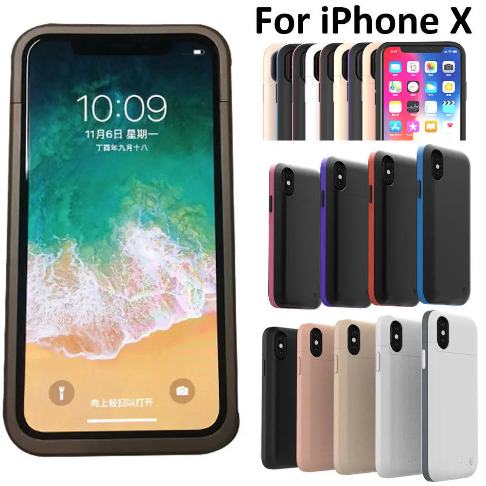 Для iphone X Внешний Аккумулятор Чехол 5000 мАч банк питания резервный аккумулятор зарядное устройство чехол для iphone X 10