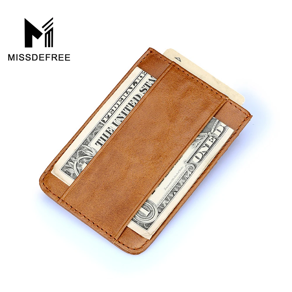 Нефть Воск Кожаный Бумажник Карты Для Мужчин Женщины Кредитных Карт держатель