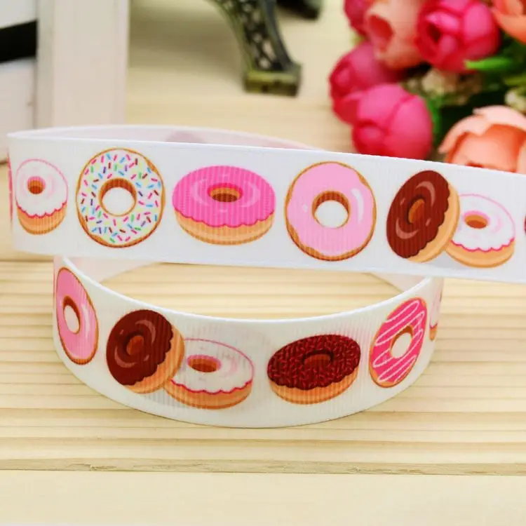 

DUWES 7/8'' Free shipping cupcake printed grosgrain ribbon hair bow headwear party decoration wholesale OEM 22mm H4843
