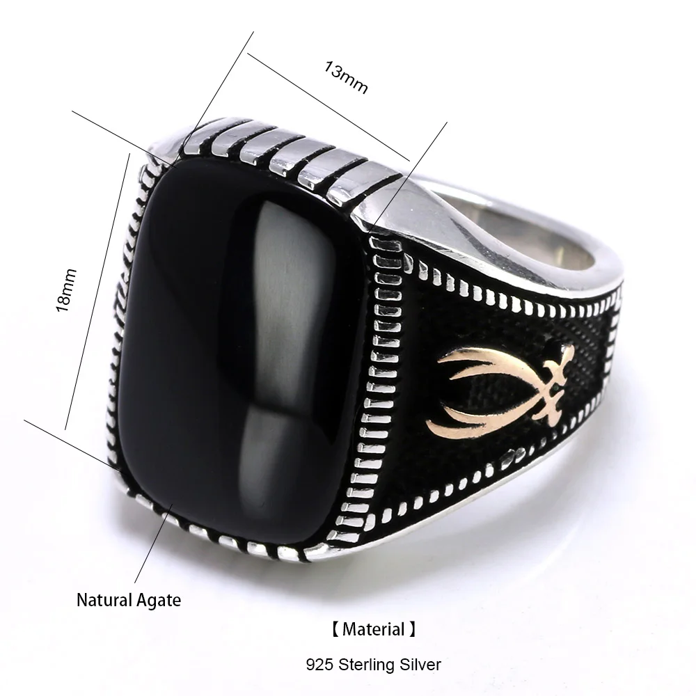 Настоящее чистое серебро 925 пробы кольца-печатки античные турецкие кольца для