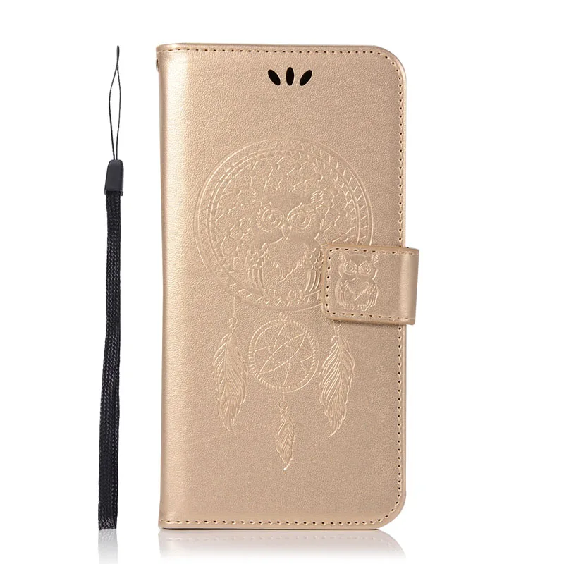 Champagne gold Asus Zenfone 2 Laser ZE500KL ZE500KG Flip Case Cover Zenfone 2 ZE550KL Cute Owl Phone Cases Asus Z00ED Z00LD Leather Case Coque - Цвет: Champagne gold