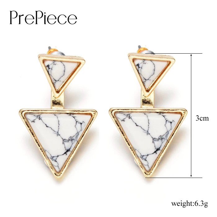 PrePiece Brand Design Triangle Shaped Gold Color Stone Drop Earrings 2017 Newest Ethnic Fashion Jewelry for Women Brincos PE0270 | Украшения