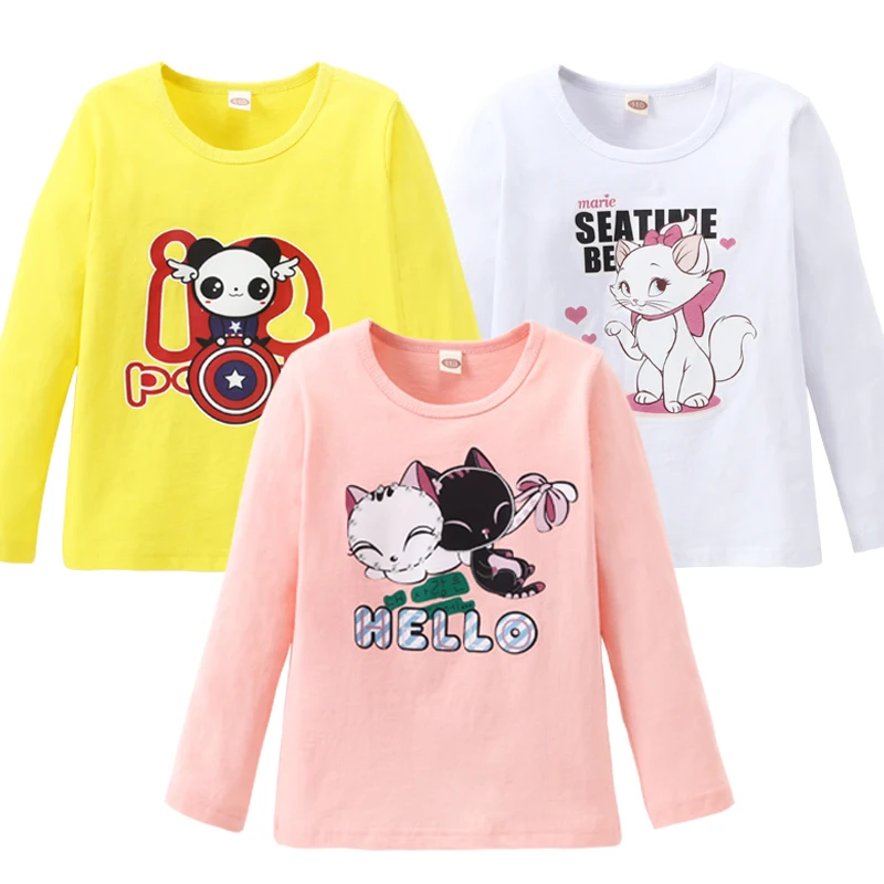 2018 Детские футболки с длинными рукавами футболка для девочек детская брендовая