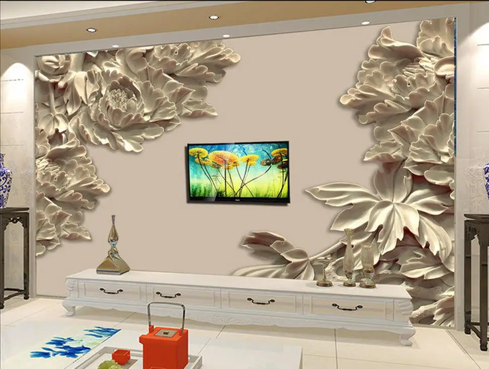 Украшение дома 3d ванная комната обои рельефная дерево задник для ТВ в виде фрески