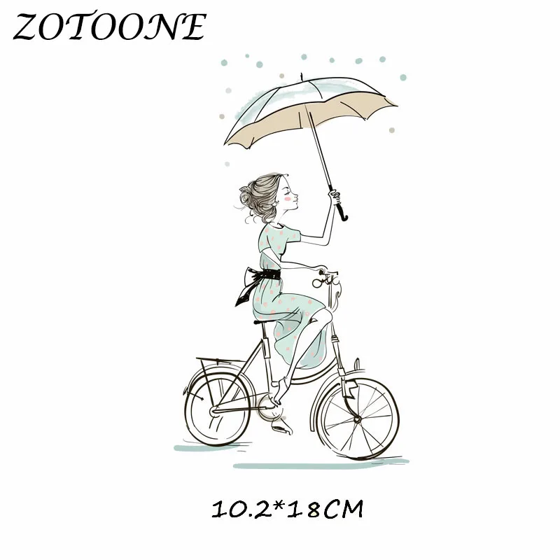 Термотрансферные наклейки ZOTOONE для одежды нашивки езды на велосипеде девочек