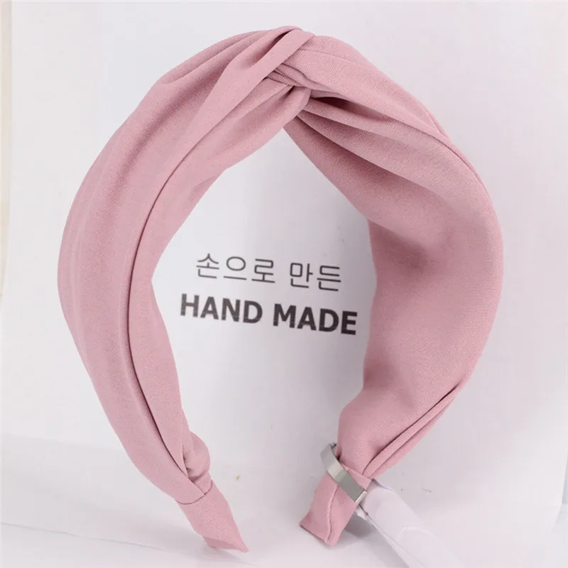Imixlot Sweet Simple Hairband Knot Turban Solid Elastic Hair Head Hoop Bands Accessories for Women Girls Wide Headdress |