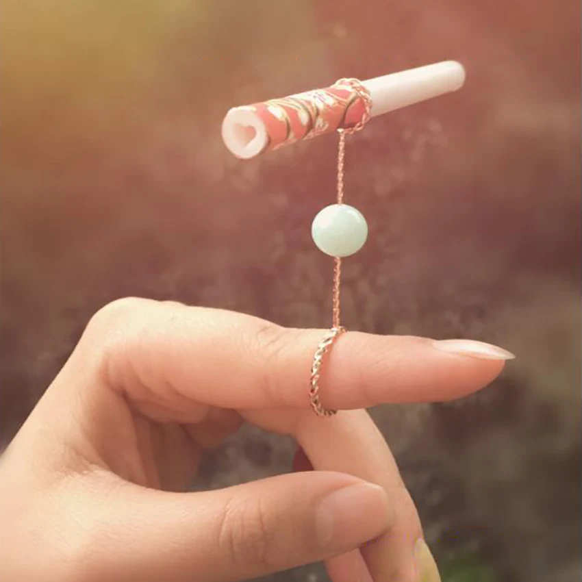 Диаметр: 16 мм/17 мм Элегантная Леди курильщик золотого и серебряного цвета в