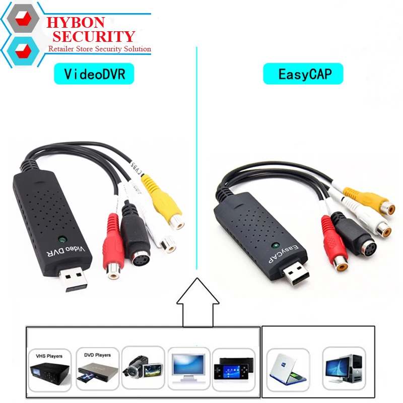 HYBON Easy Cap Video DVR USB 2 0 TV DVD VHS Capture Adapter Device for Win7/8/10/XP/Vista|DVR-карты| |
