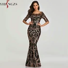 Вечернее платье YIDINGZS, с блестками, Длинные вечерние платья с полурукавами, украшенные бисером, YD603, 2021