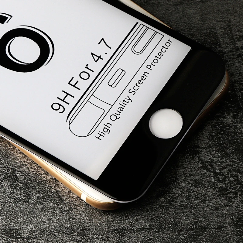 Высококачественное 4D закаленное стекло для iPhone 7 Plus Новая защитная пленка экрана с полным покрытием 3D изогнутого края 6 6S.