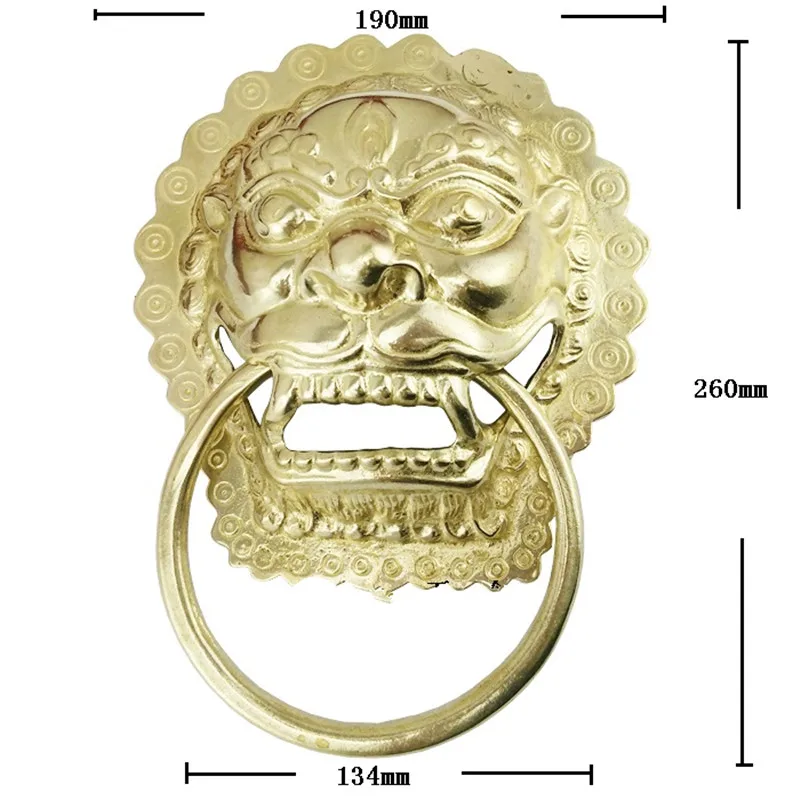 Латунная ручка большого размера 190*260 мм с деревянными дверными воротами ручки