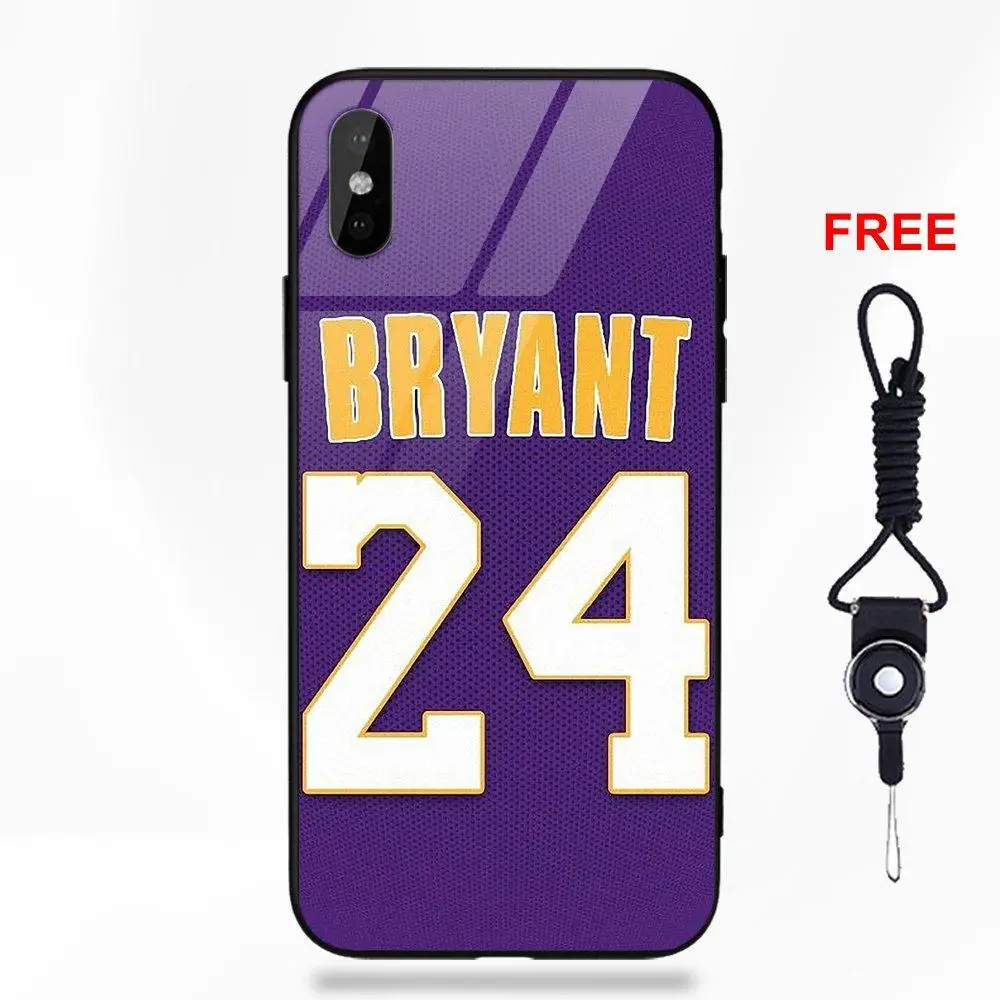 Мягкие TPU оправа закаленное стекло моды дизайн корпуса Kobe Bryant Jersey для Apple iPhone 5 5C 5S