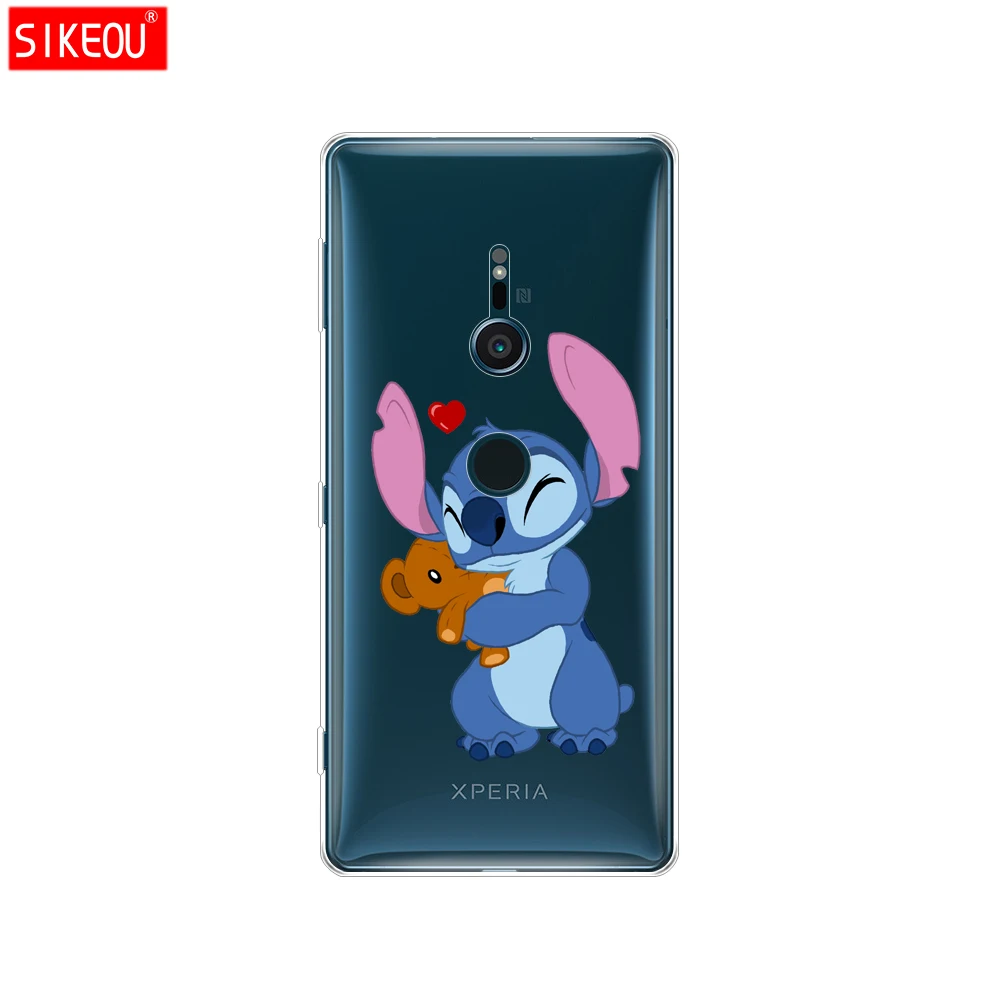 silicone Cover phone Case for sony xperia XA1 XA2 ULTRA PLUS L1 L2 XZ1 XZ2 compact XZ PREMIUM hollow out cartoon Lilo Stitch |