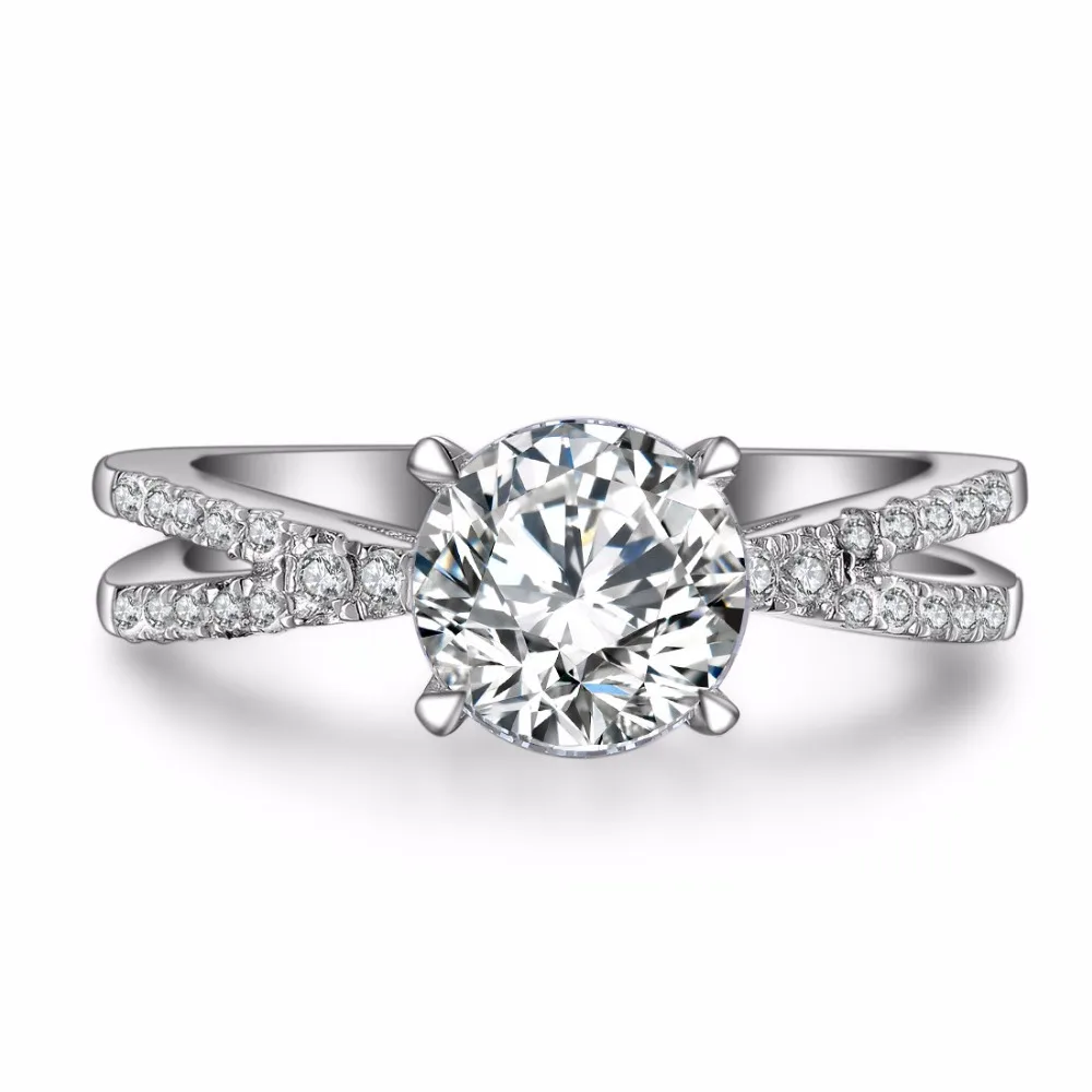 

New Arrival Stunning 1.5Ct Diamond Ring Sterling 925 Silver Ring Romantic Design Jewelry for Lady