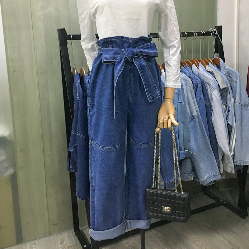 2017 Винтаж Ретро Высокая талия джинсы для женщин женские повседневное джинсовые