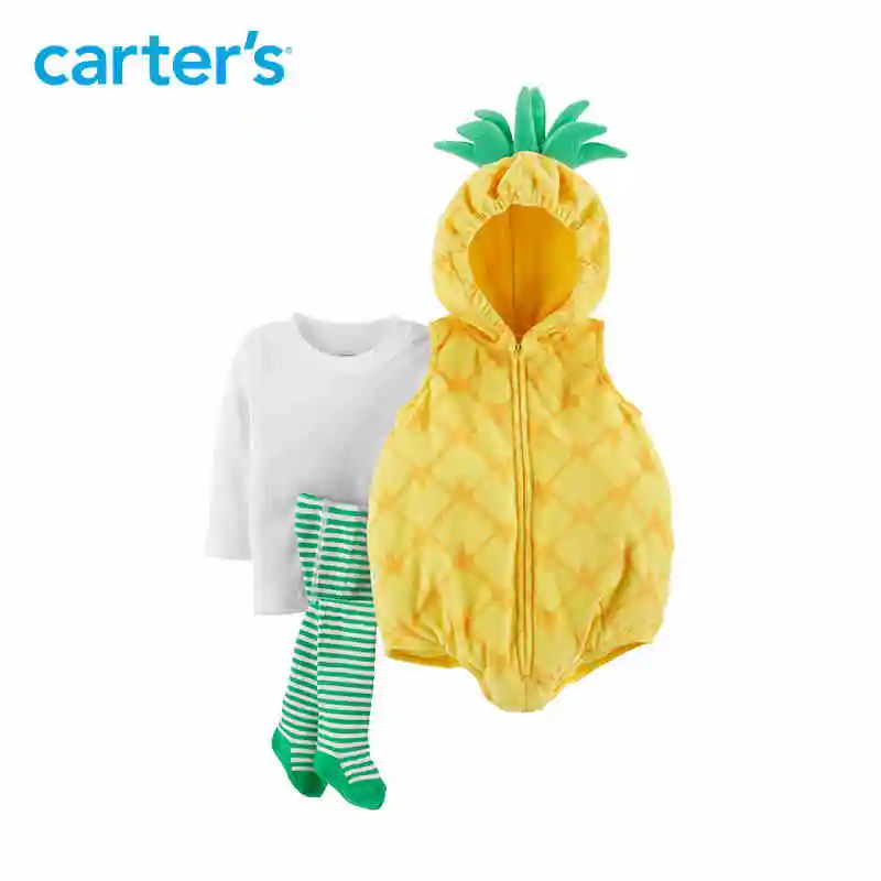 Carters детская одежда Хеллоуин милый комплект ананас с капюшоном для маленького