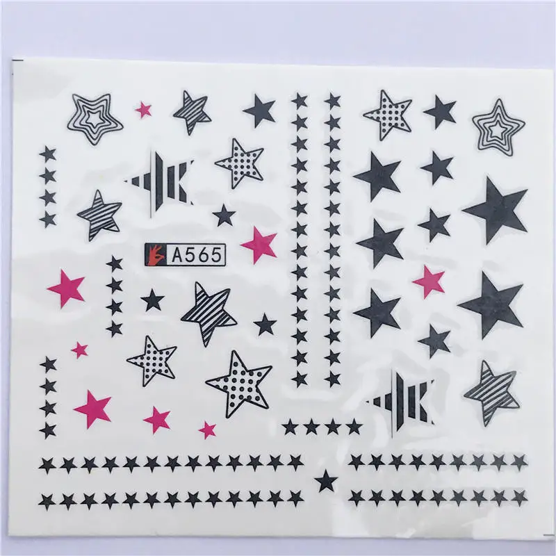 YZW-A565 FWC 1 Sheet Nail Sticker Flower Decal Animal Flamingo Deer Butterfly Nail Art Water Transfer Slider Foils Decoration - Color: YZW-A565