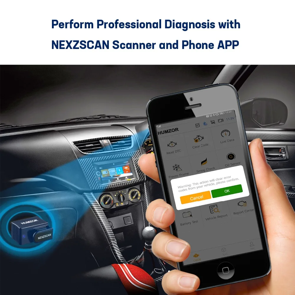 ELM327 NexzScan Bluetooth 4,2 OBD2 считыватель кодов Профессиональный OBDII сканирующий инструмент для IOS и Android OBDII Автомобильный диагностический инструмент