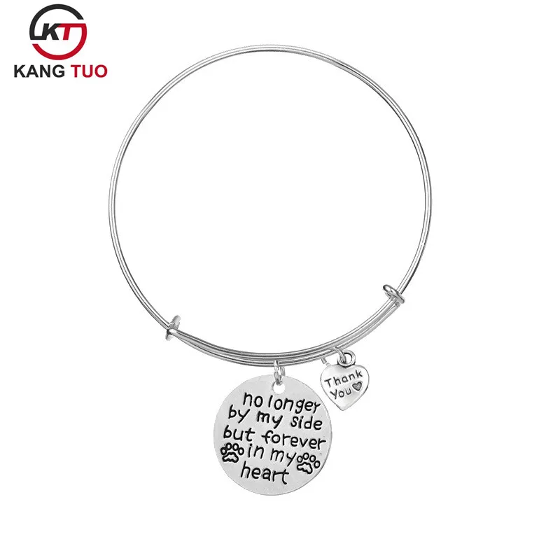 

Euro-American Hot Sale Alloy Bangles no longer by side but forever in my heart Bracelet Adjustable Bangle Wholesale 12pcs/lot